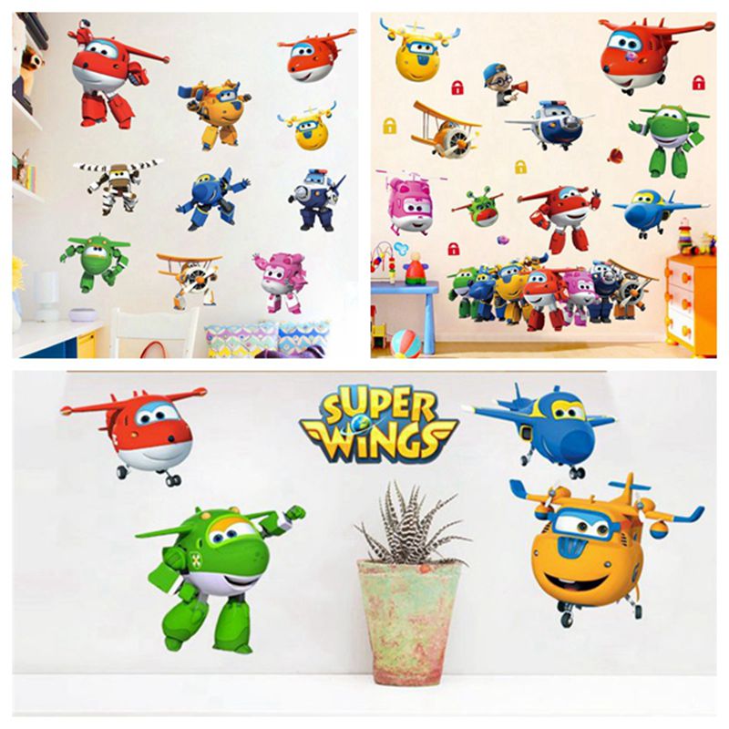 Baby Nursery Wall Stickers - Hot Cartoon Super Vleugels Vervorming Vliegtuig
