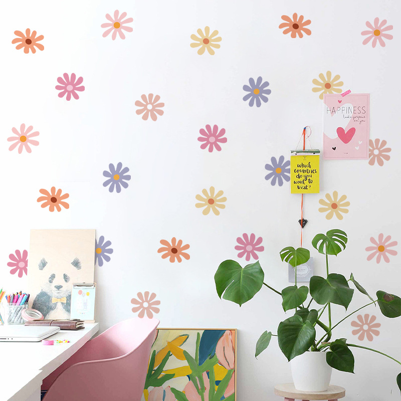 Baby Nursery Peel And Stick Wallpaper - Daisy Floral muurstickers kinderen kinderkamer vinyl