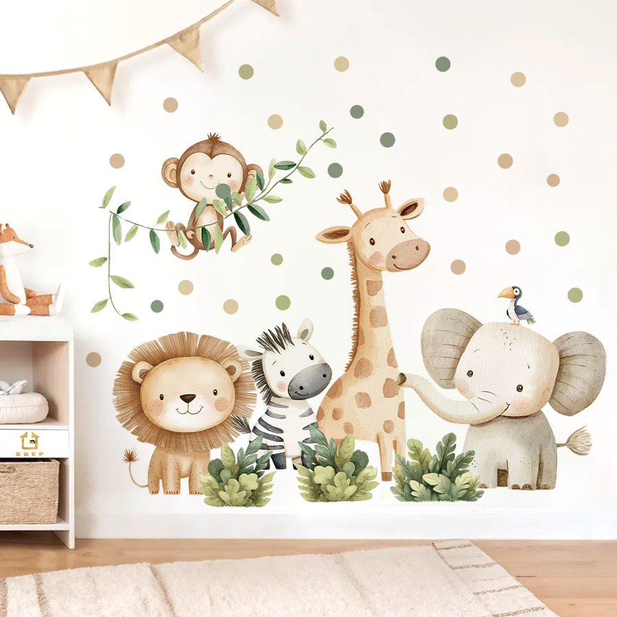Baby Nursery Panelling - Boho bosdieren muurstickers voor kinderkamers jongens