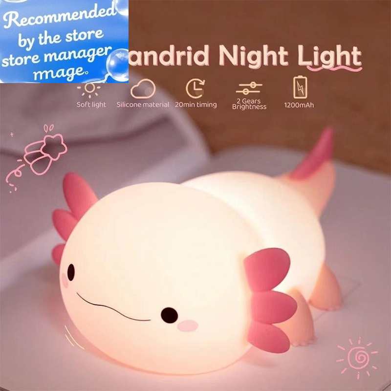 Baby Nursery Table - Schattig Axolotl-nachtlampje Siliconen slaaplamp voor de