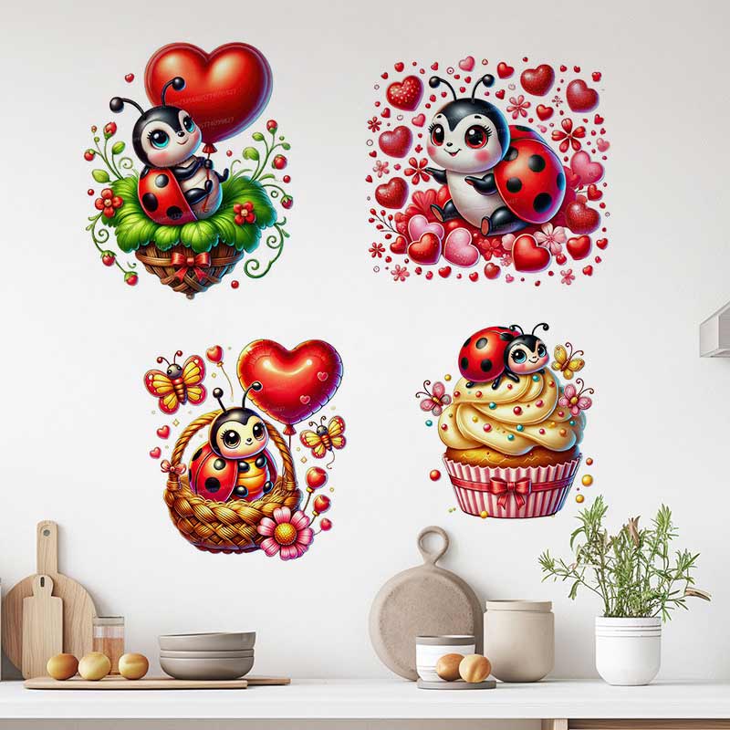 Baby Nursery Panelling - Leuke lieveheersbeestje muursticker baby kinderkamer decoratie