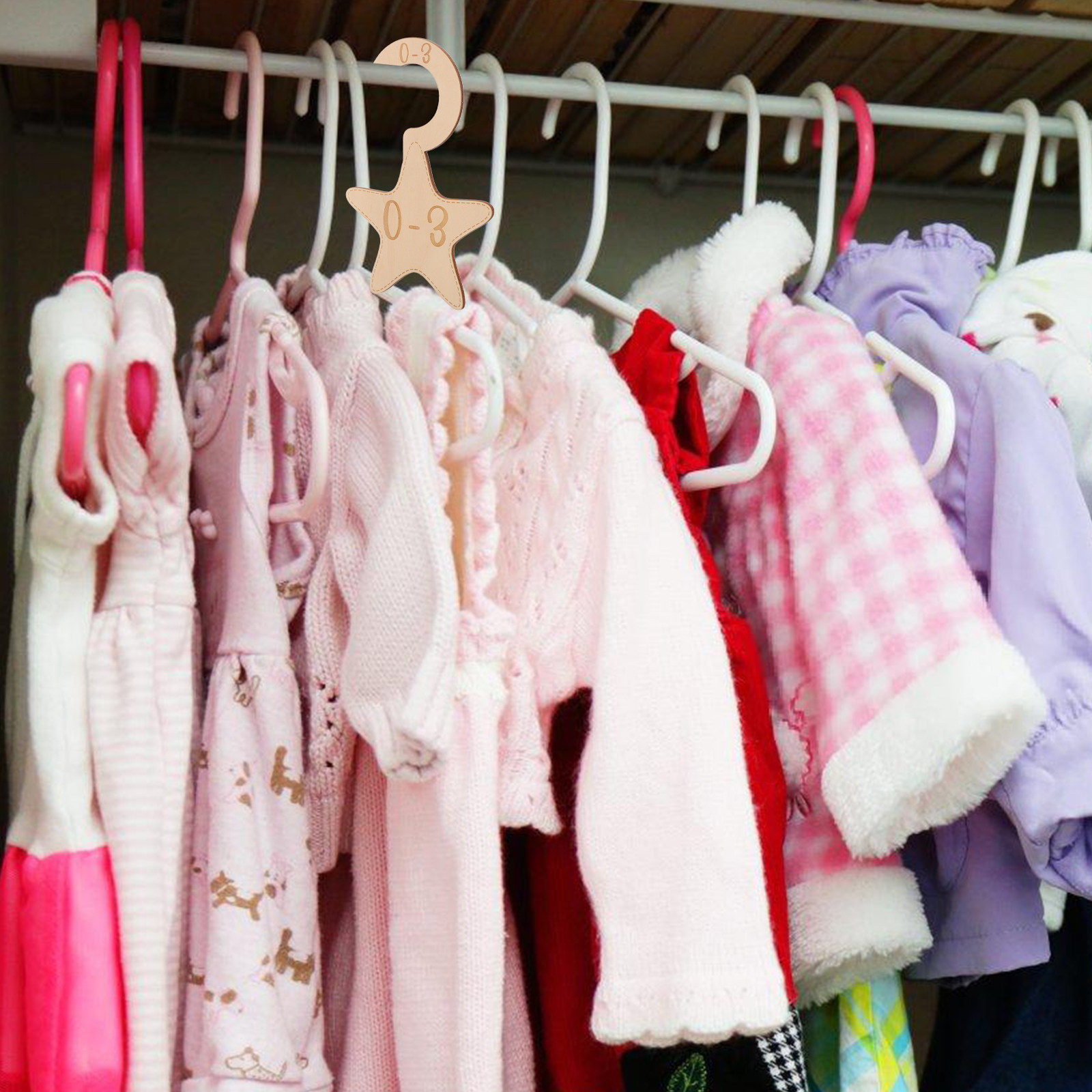 Baby Nursery Sets - 7-delige houten kastverdeler set voor babykleding,