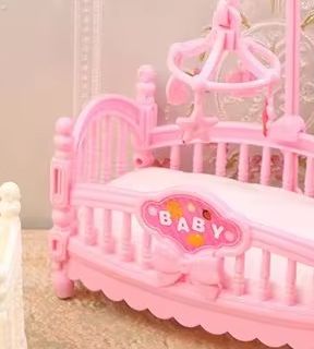 Baby Nursery Items - 1:12 Poppenhuis Miniatuur Mini Babybed Wieg