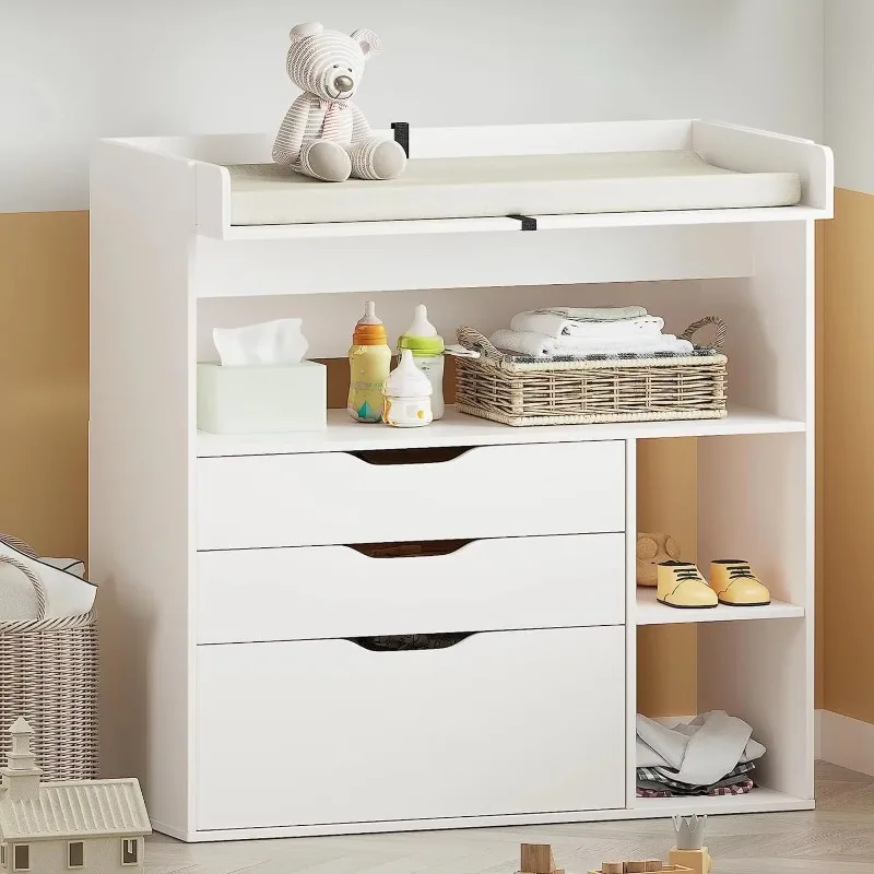 Baby Nursery Table - Moderne minimalistische MDF witte babyverschoontafel met