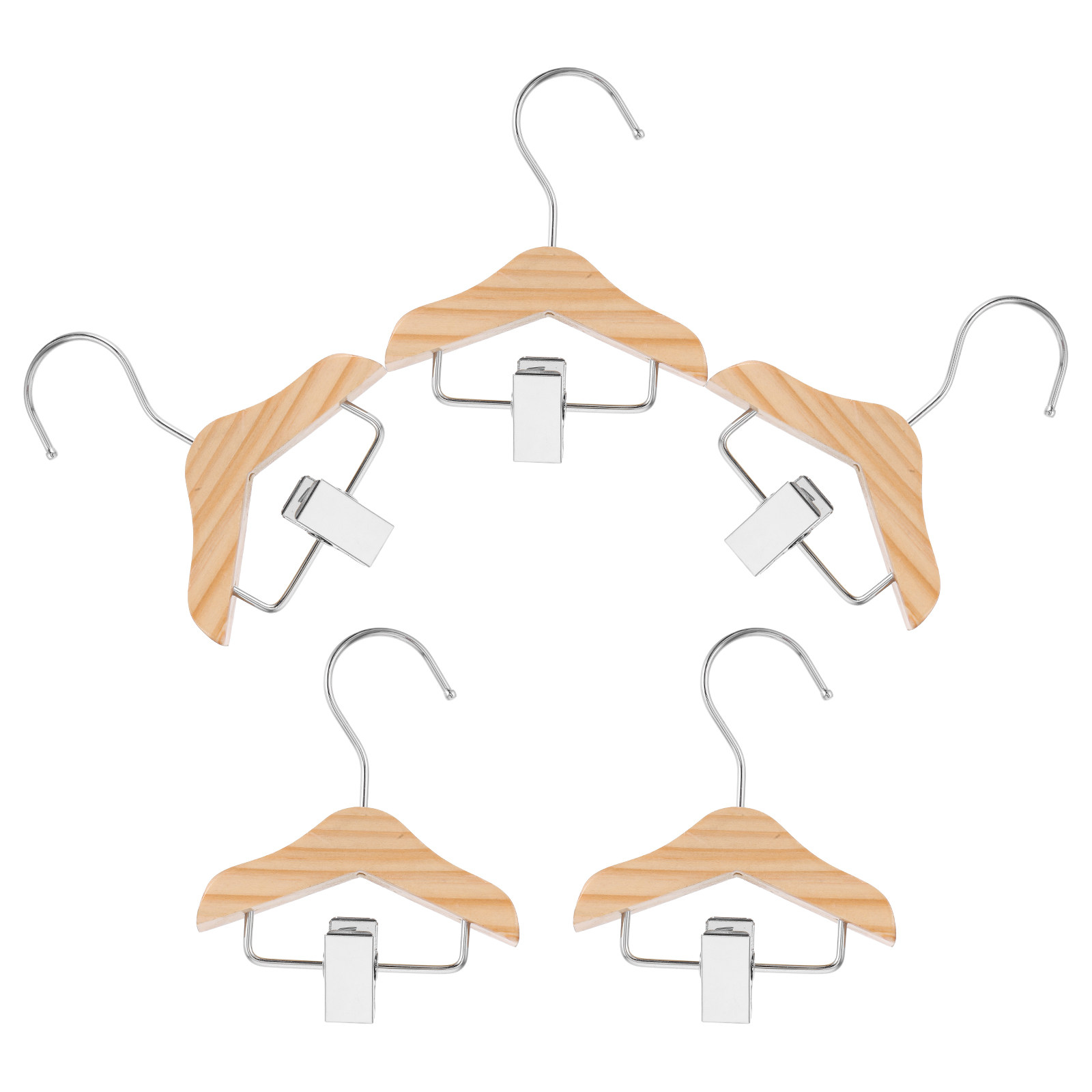 Baby Nursery Boy - 5 stuks houten mini-kledinghangers voor kinderen,