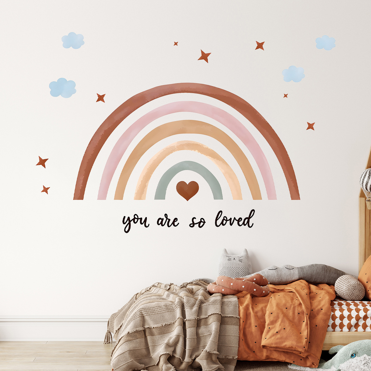 Baby Nursery Peel And Stick Wallpaper - Boho Rainbow muursticker Peel and Stick