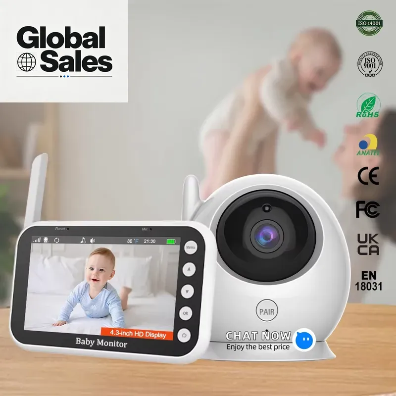 Baby Nursery Camera - 4,3 inch babyfoon met externe camera,