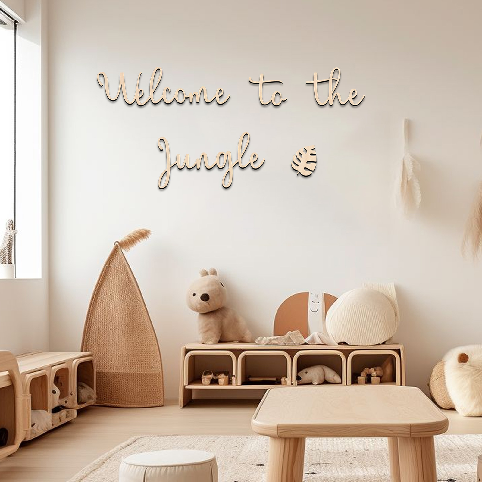 Baby Nursery Items - Welkom bij de Jungle houten bord