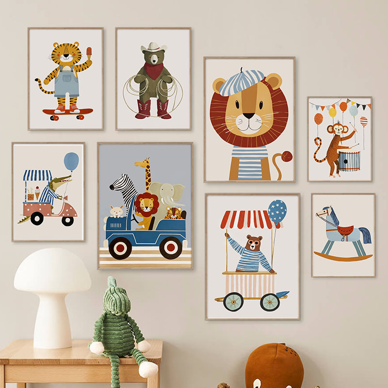 Baby Nursery Items - Grappige cartoon dieren auto ballon kinderkamer