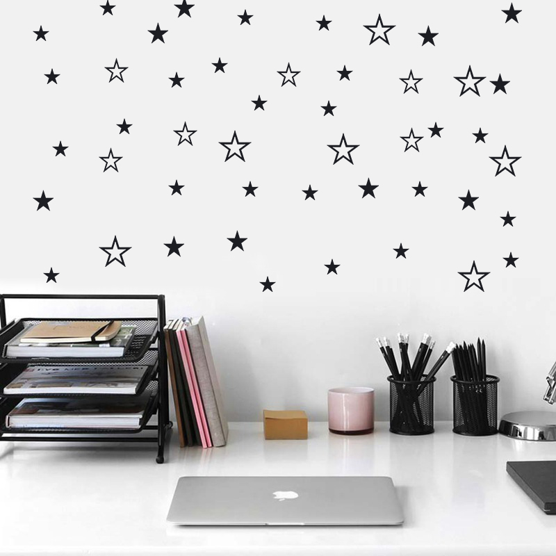 Baby Nursery Wall Stickers - Mixed Size Hollow Effen Sterren Muursticker