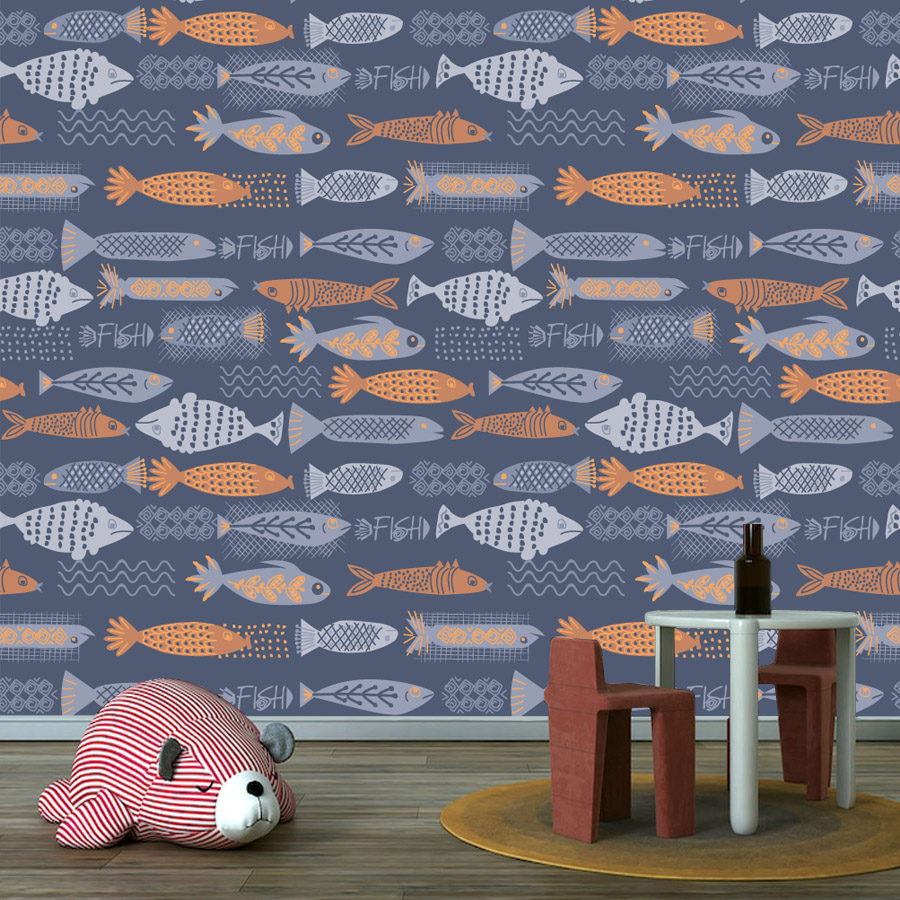Baby Nursery Peel And Stick Wallpaper - 10+ Fish Design waterdicht Peel Stick