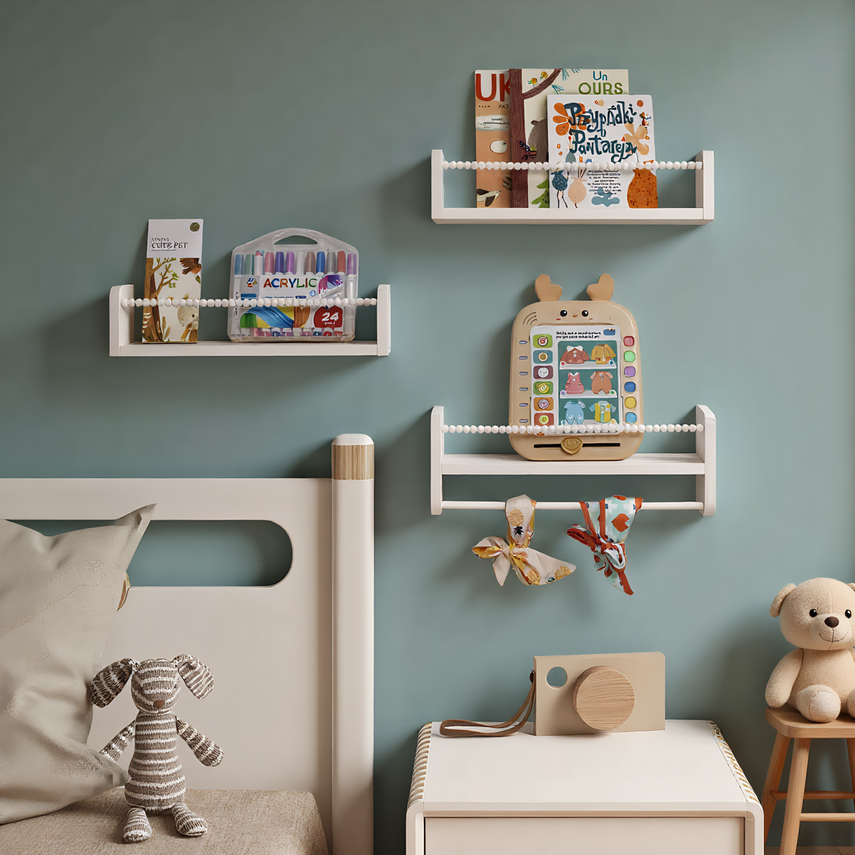 Baby Nursery Bookshelf - Hangende kinderboekenplanken voor aan de muur,