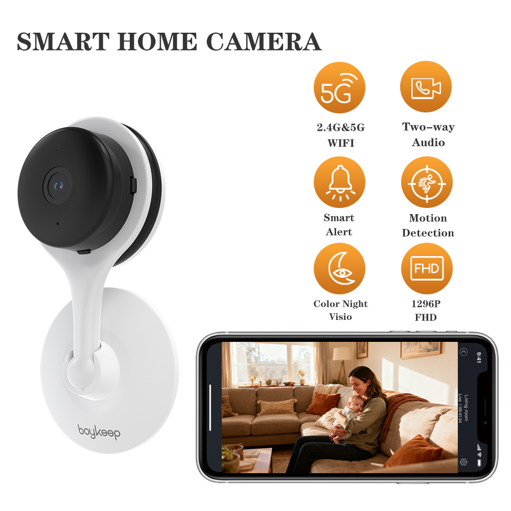 Baby Nursery Camera - Boykeep Babyfoon 1296P FHD 2.4G/5G WiFi