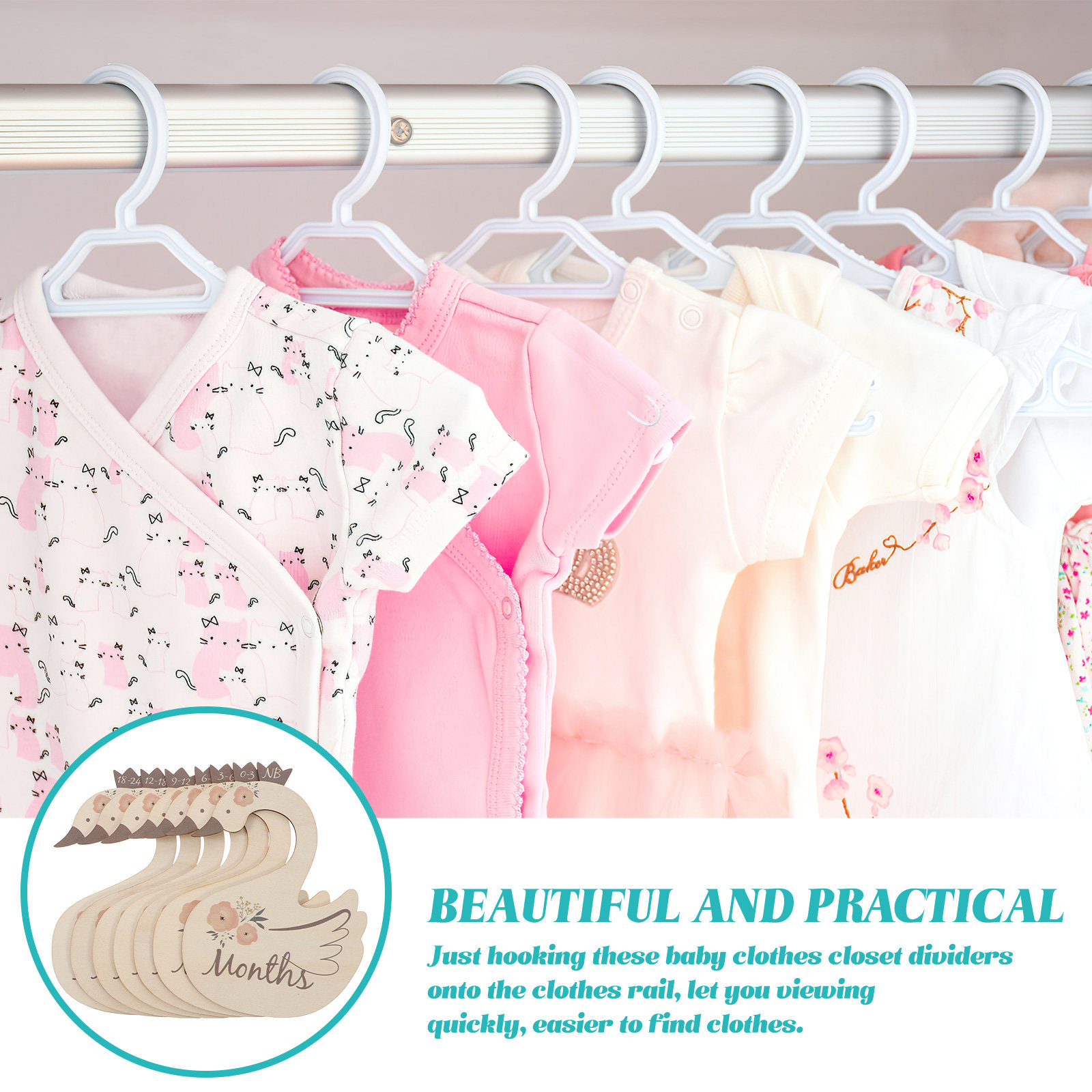 7 stuks zwanen babykleding maa - Baby Nursery Wardrobe recensie en prijs