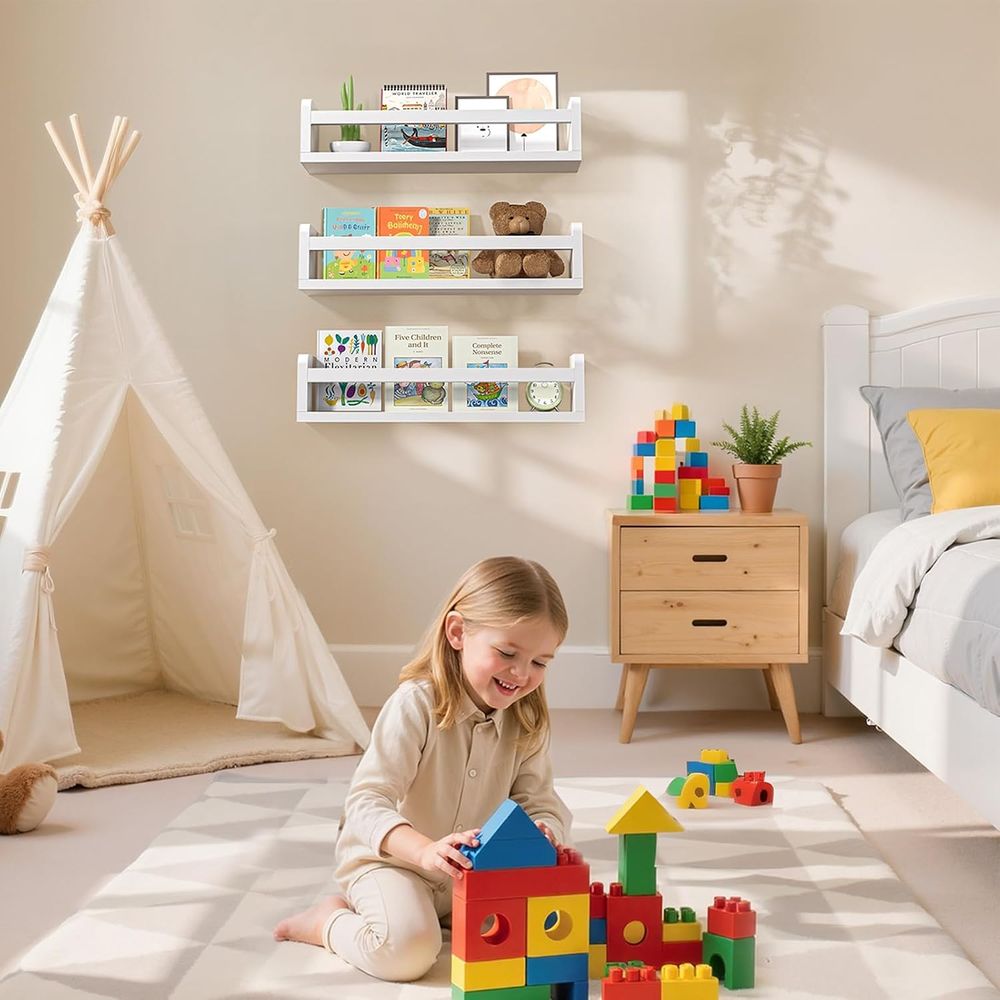 Witte houten boekenplankset vo - Baby Nursery Bookshelf recensie en prijs