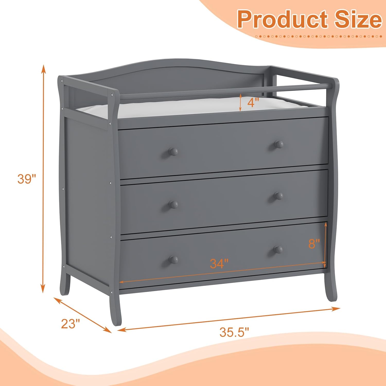 3-laden babycommode houten lui - Baby Nursery Table recensie en prijs