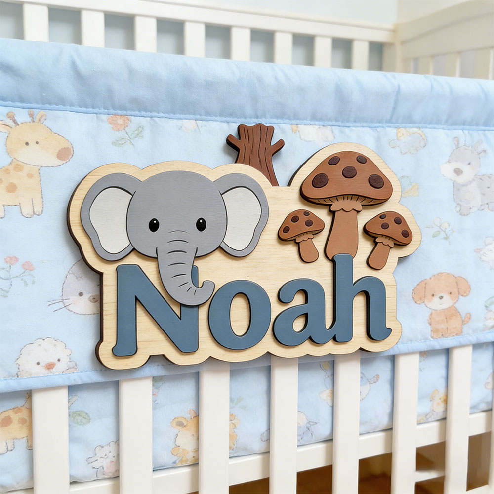 Aanpasbare cartoon olifant & p - Baby Nursery Themes Boy recensie en prijs
