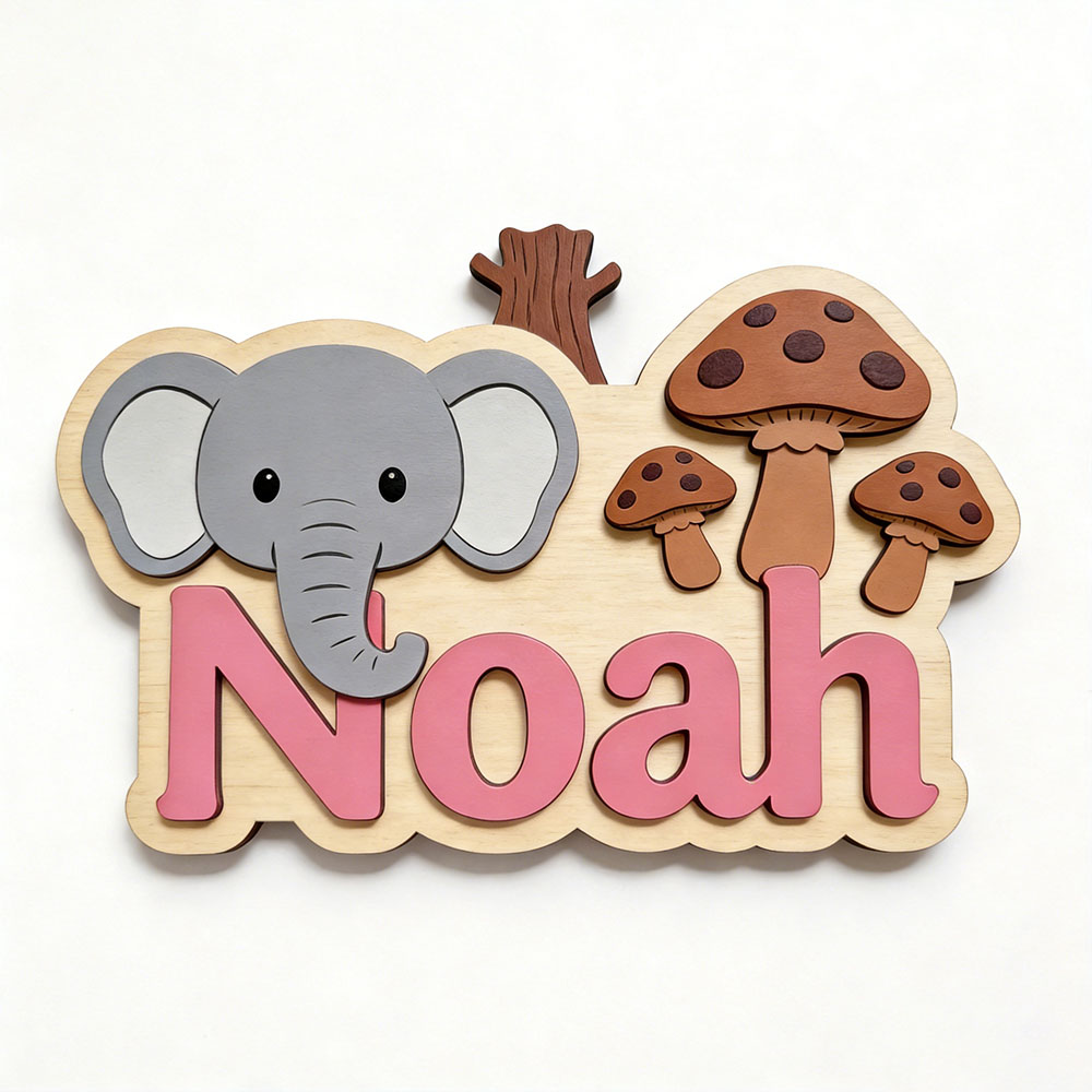 Aanpasbare cartoon olifant & p - Baby Nursery Themes Boy recensie en prijs