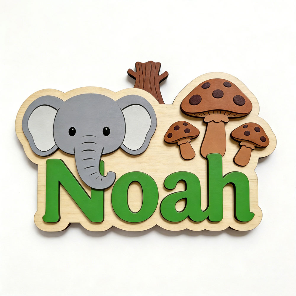 Aanpasbare cartoon olifant & p - Baby Nursery Themes Boy recensie en prijs