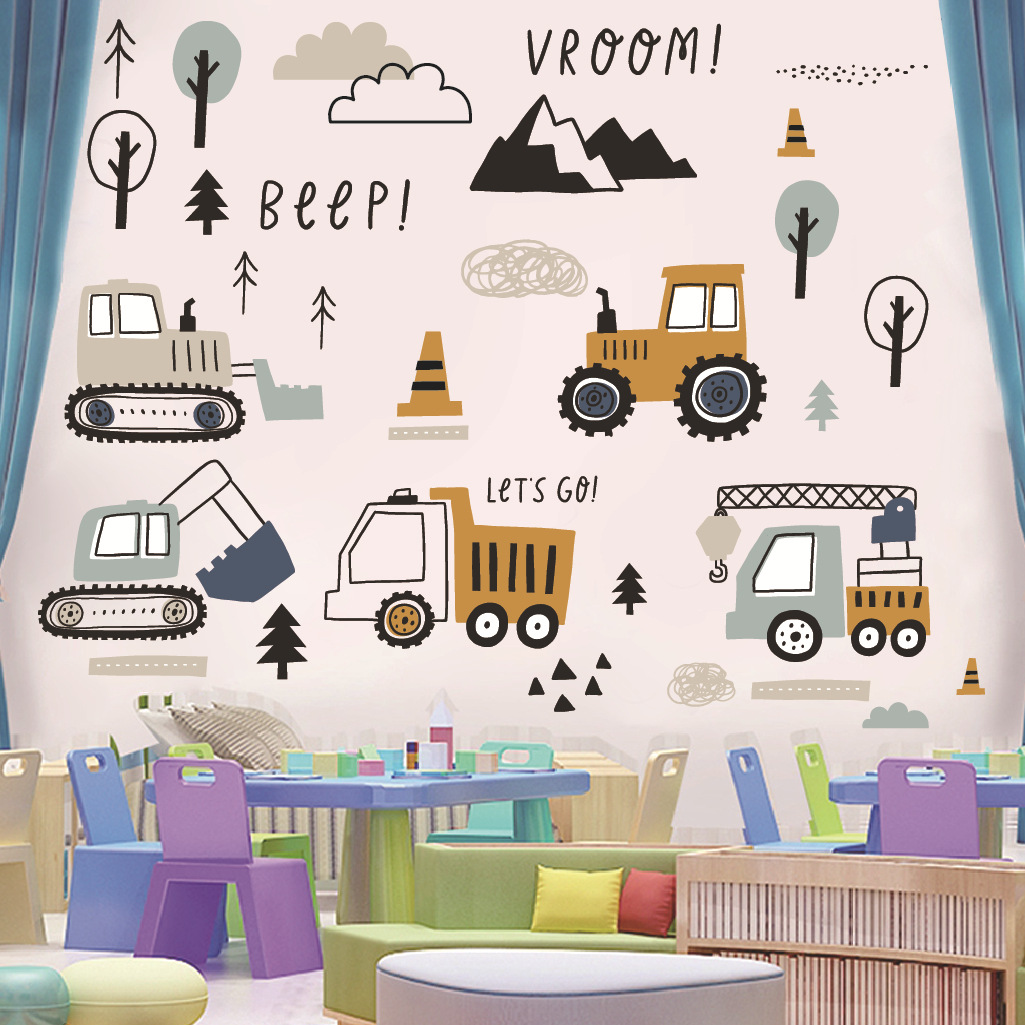 Cartoon graafmachine techniek  - Baby Nursery Wall Stickers recensie en prijs