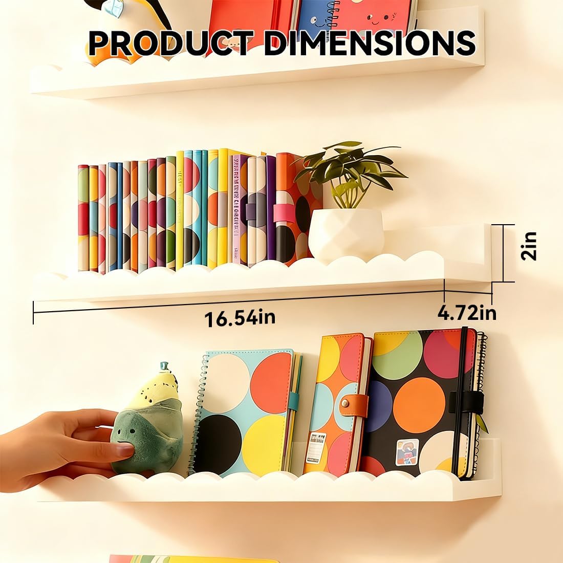 Set van 4 witte, golvend gevor - Baby Nursery Bookshelf recensie en prijs