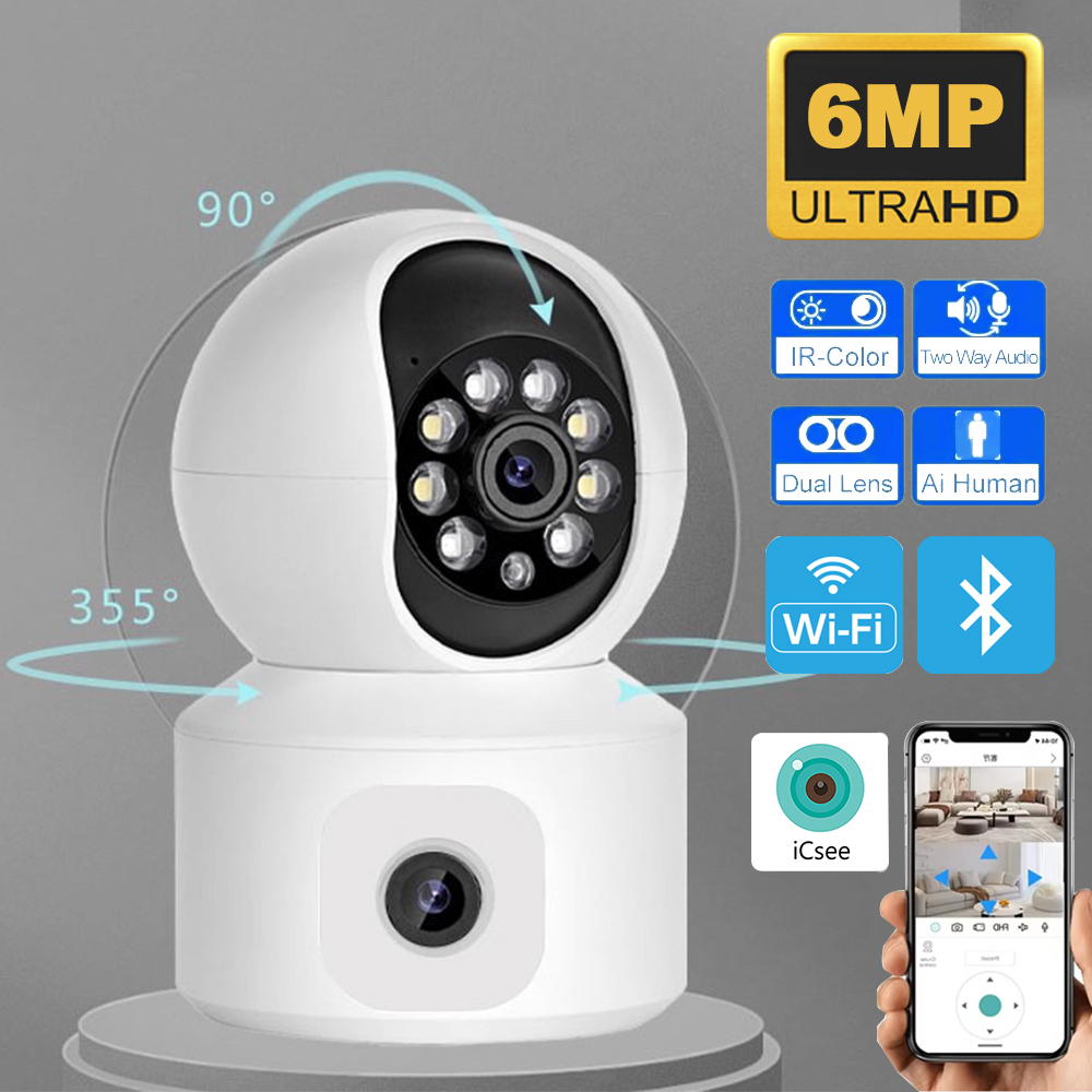 6MP ICSEE WiFi IP-camera Dubbe - Baby Nursery Camera recensie en prijs