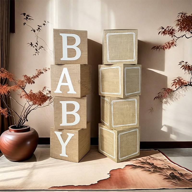 Set van 4 jute print BABY lett - Baby Nursery Sets recensie en prijs