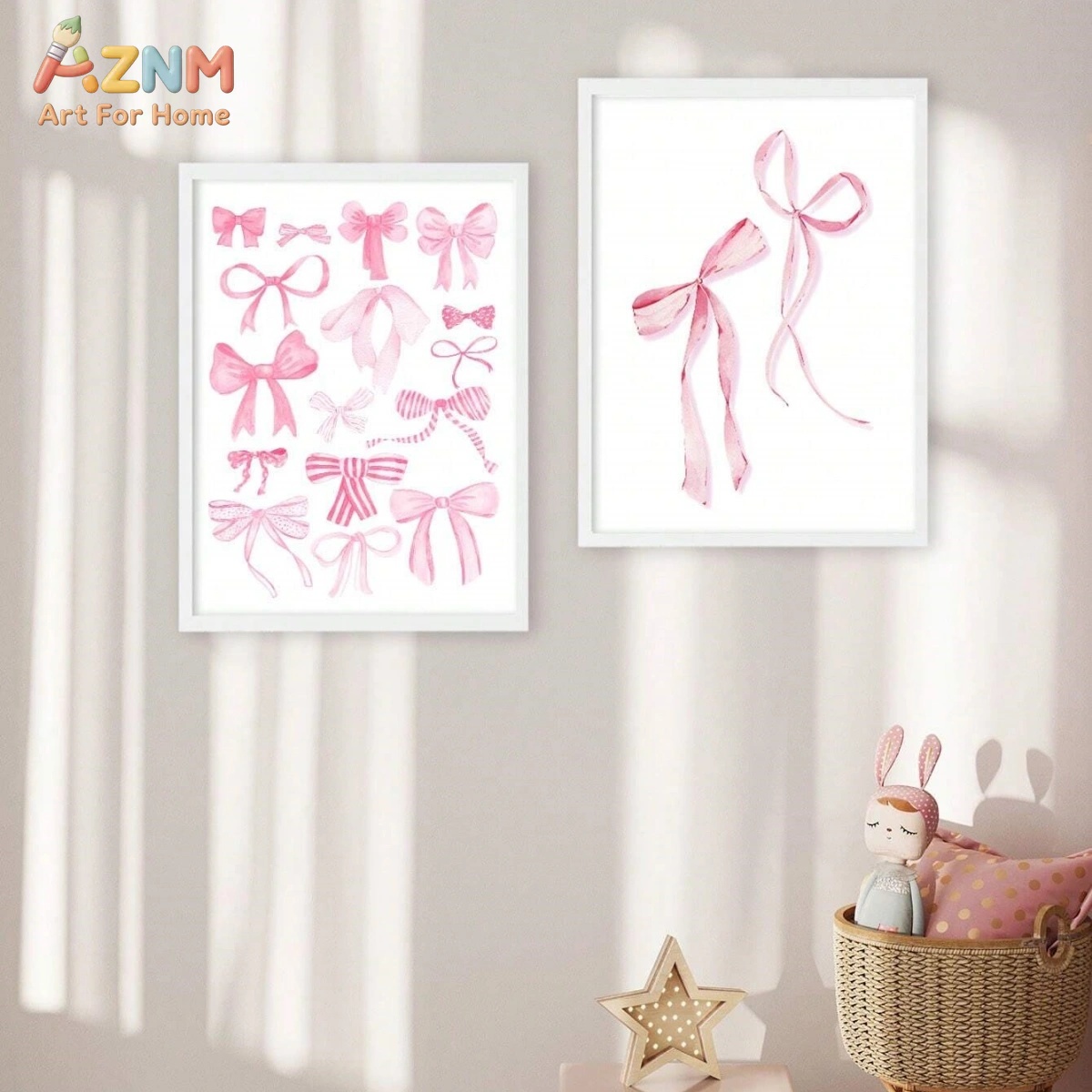 3 STKS Roze Aquarel Boog Canva - Baby Nursery Sets recensie en prijs