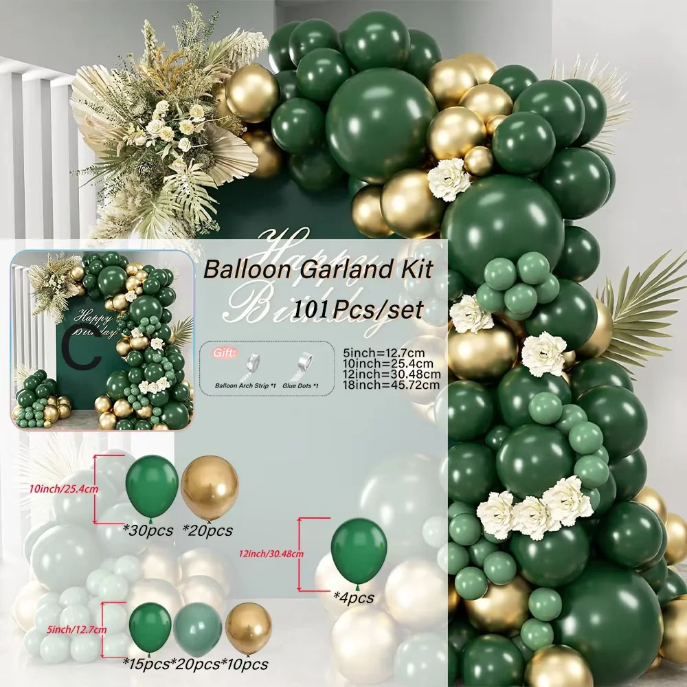 101 stuks groen-gouden latex b - Baby Nursery Jungle Theme recensie en prijs