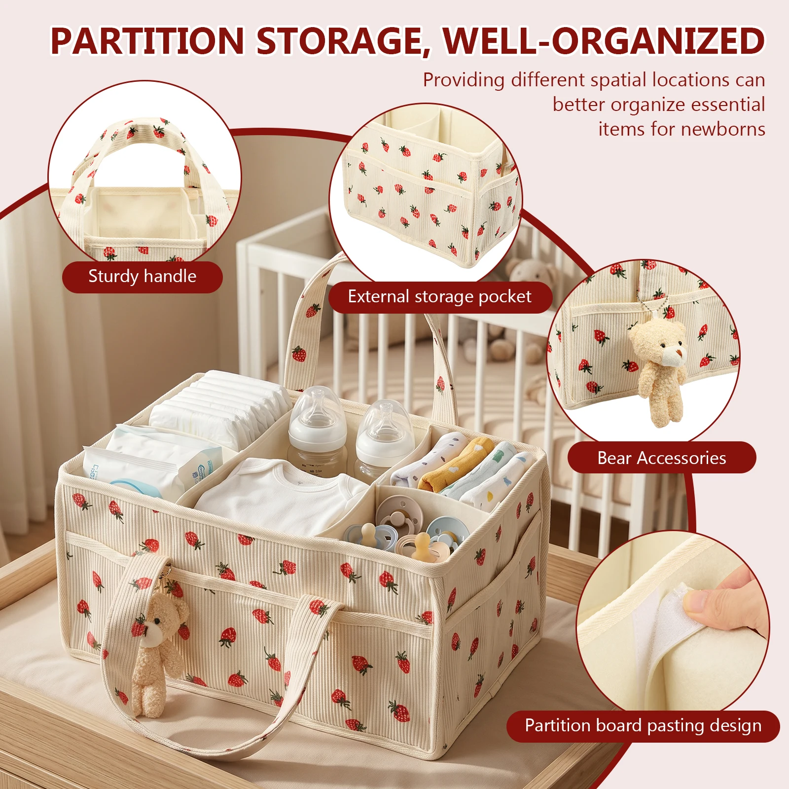 Opbergmand voor luiers en luie - Baby Nursery Organization Ideas recensie en prijs