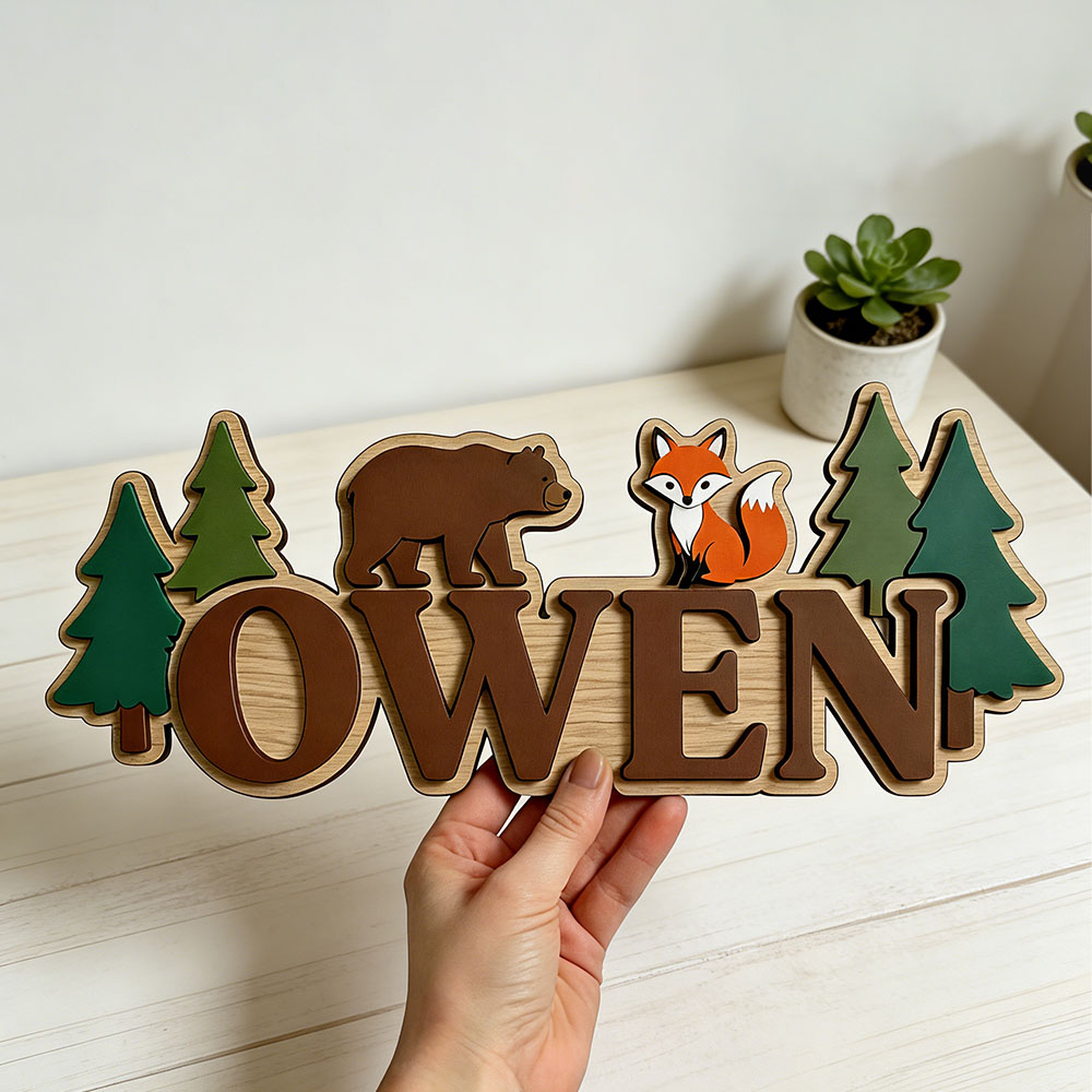 Aangepaste Woodland Forest Bea - Baby Nursery Jungle Theme recensie en prijs