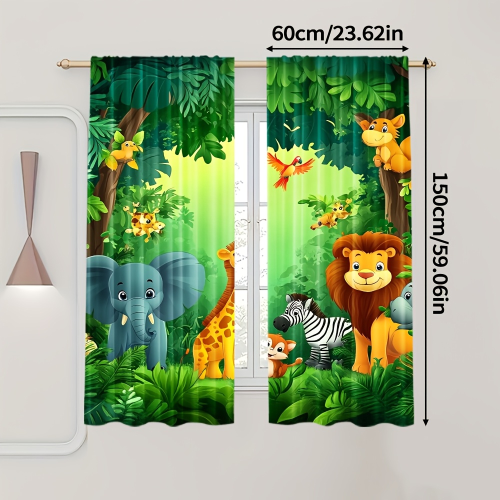 2 stuks cartoon dierengordijne - Baby Nursery Jungle Animals recensie en prijs