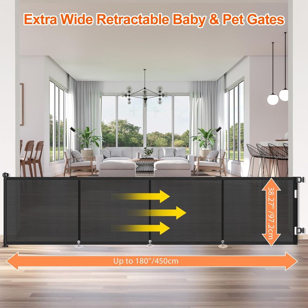 Upgrade 180 inch intrekbare ba - Baby Gate Extra Wide recensie en prijs