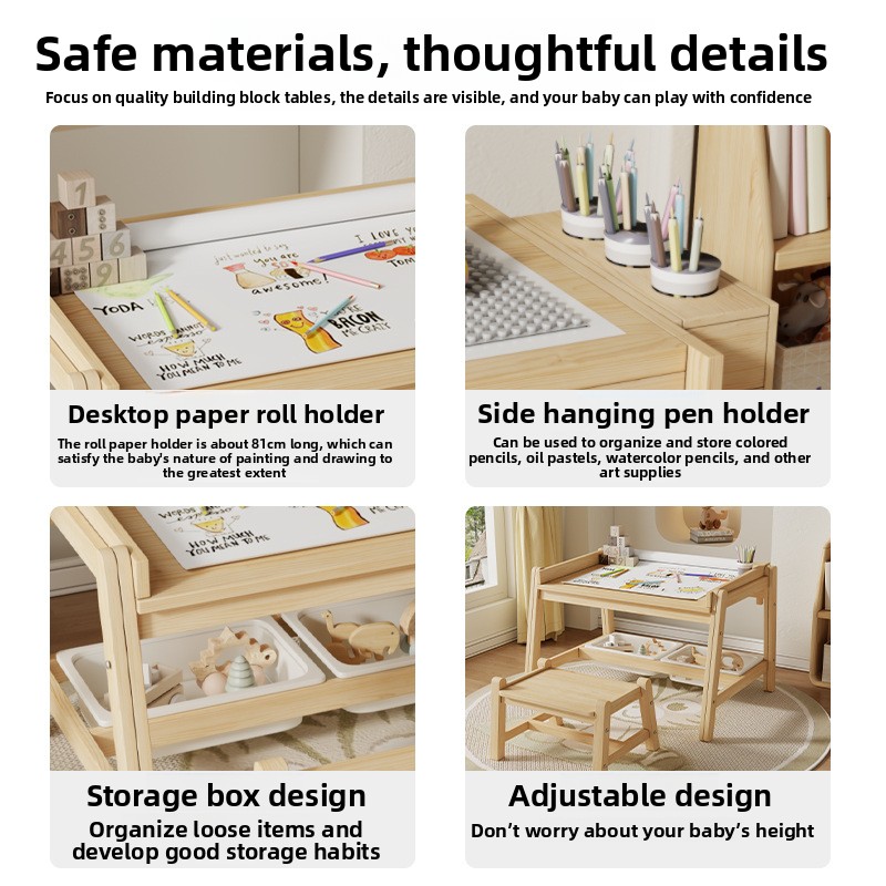 Massief houten tafels en stoel - Baby Nursery Table recensie en prijs