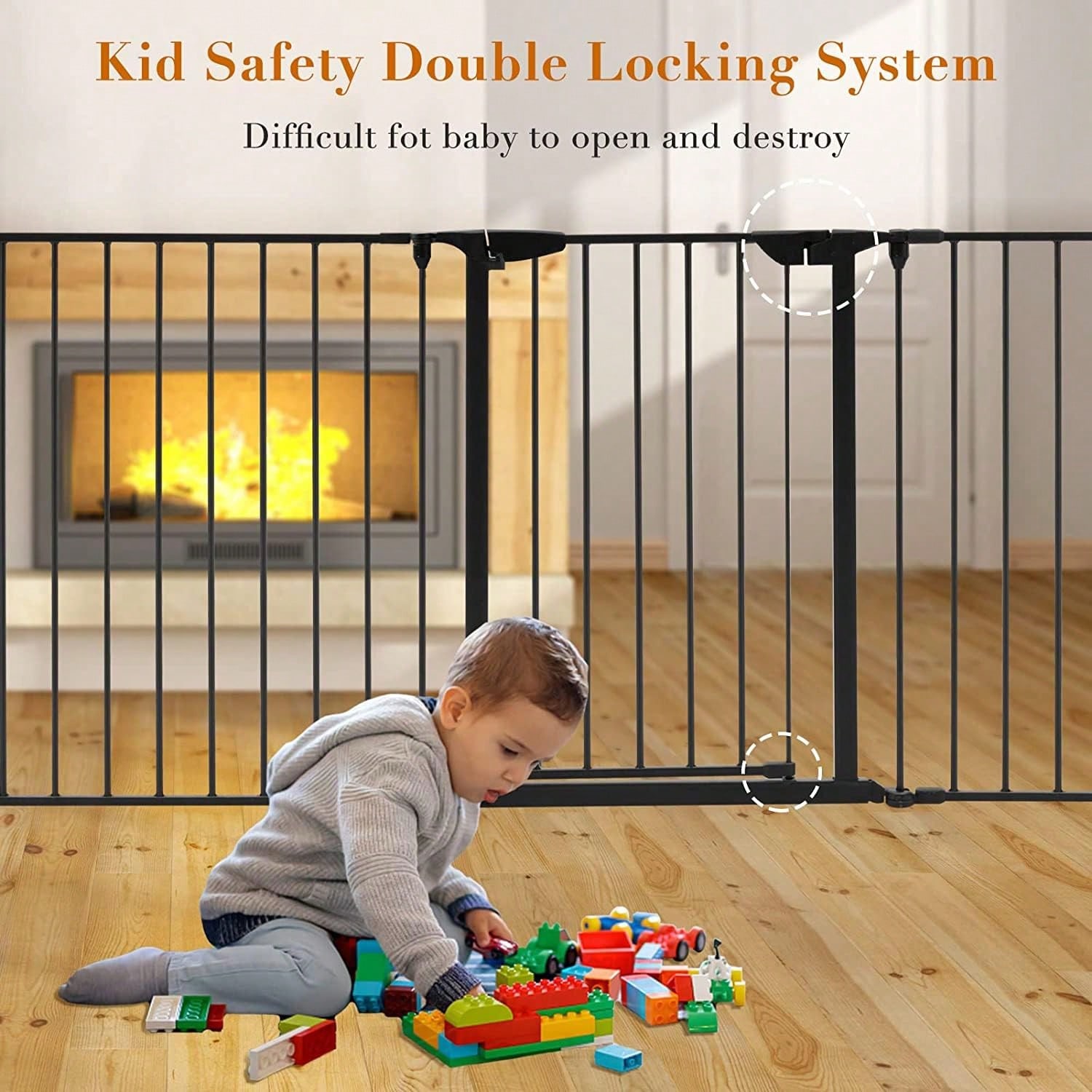 Extra brede zwarte babyhek met - Baby Gate Extra Wide recensie en prijs