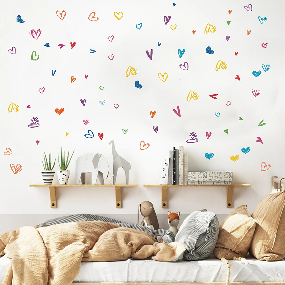 Aquarel hart print muur sticke - Baby Nursery Panelling recensie en prijs