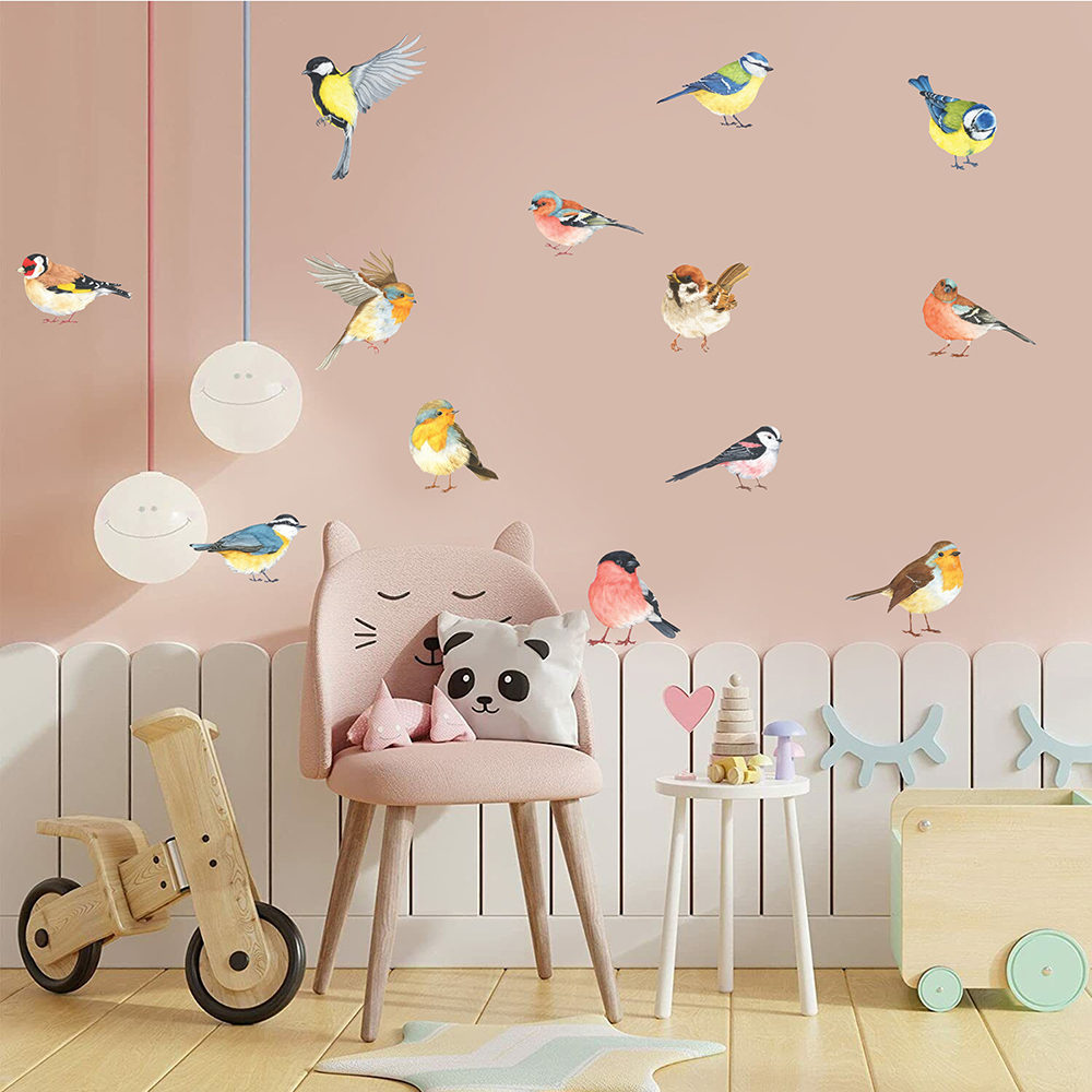 13 stuks kleine vogels muursti - Baby Nursery Panelling recensie en prijs