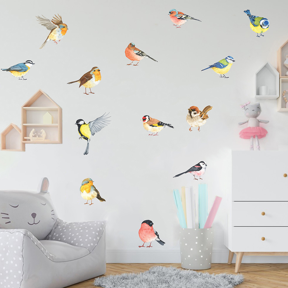 13 stuks kleine vogels muursti - Baby Nursery Panelling recensie en prijs