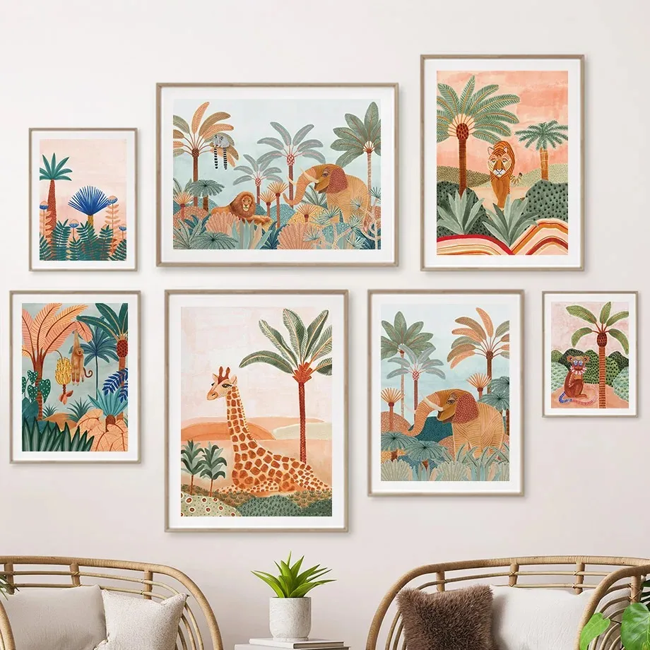 Boho Jungle Dieren Tijger Aap  - Baby Nursery Jungle Animals recensie en prijs
