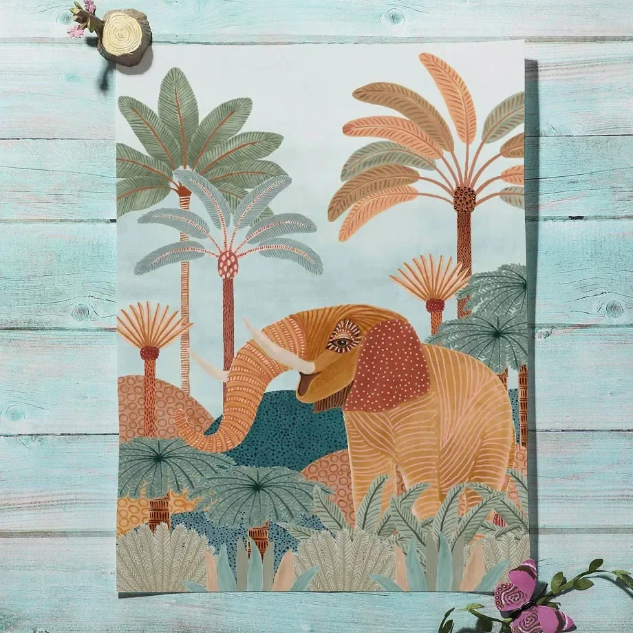 Boho Jungle Dieren Tijger Aap  - Baby Nursery Jungle Animals recensie en prijs