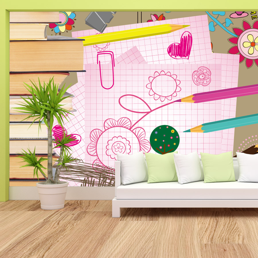Cartoon Boeken Tekening Gemakk - Baby Nursery Peel And Stick Wallpaper recensie en prijs