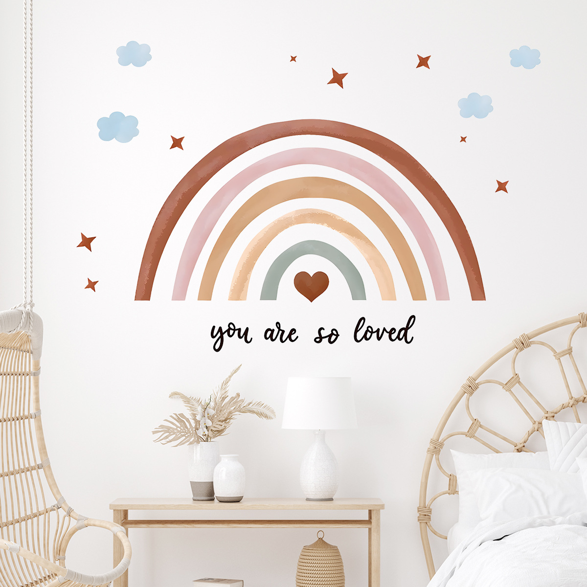 Boho Rainbow muursticker Peel  - Baby Nursery Peel And Stick Wallpaper recensie en prijs