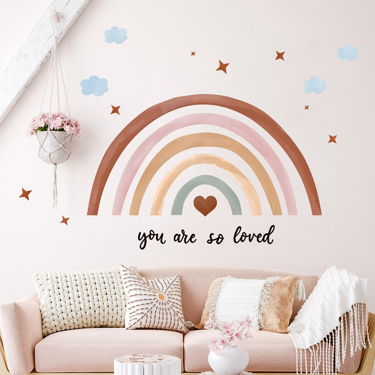 Boho Rainbow muursticker Peel  - Baby Nursery Peel And Stick Wallpaper recensie en prijs