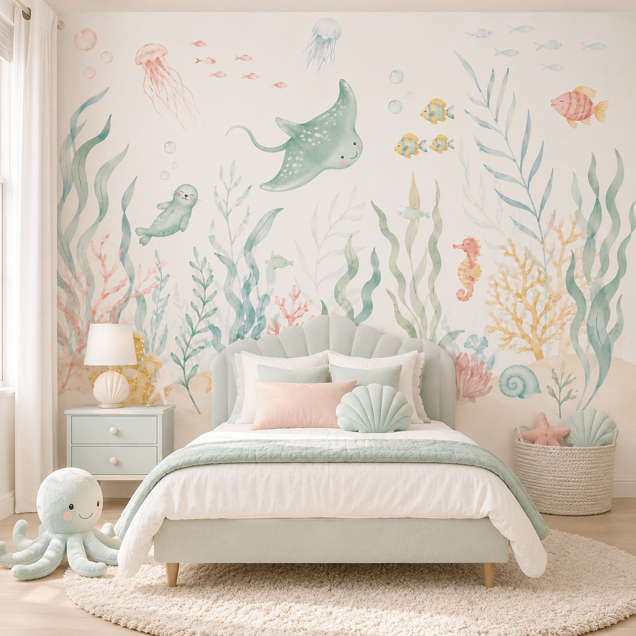 Zeedieren Zelfklevend Behang P - Baby Nursery Peel And Stick Wallpaper recensie en prijs