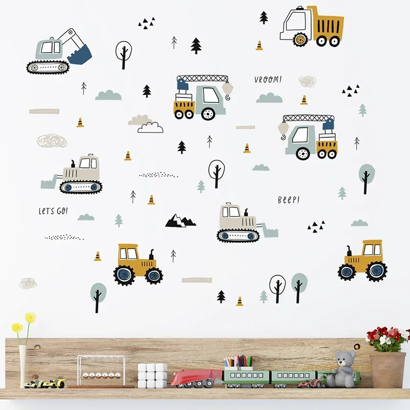 Handgetekende schattige auto's - Baby Nursery Wallpaper recensie en prijs