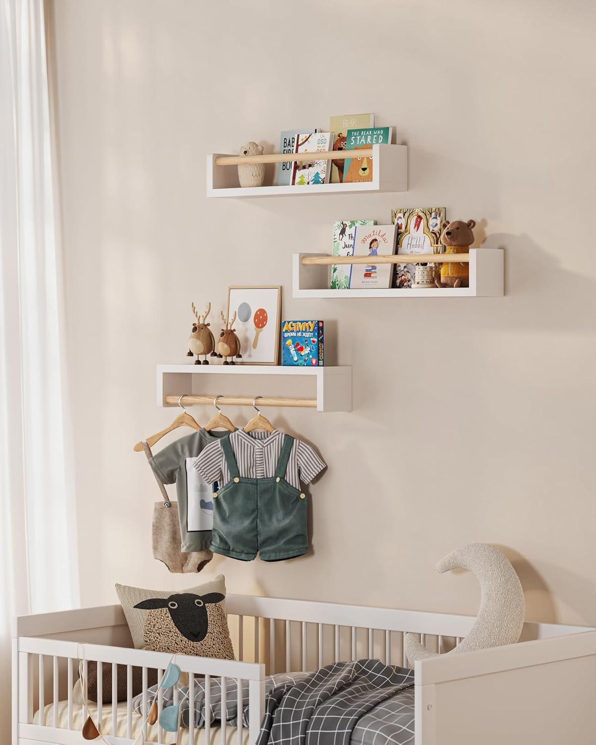 Set van 3 zwevende boekenplank - Baby Nursery Bookshelf recensie en prijs
