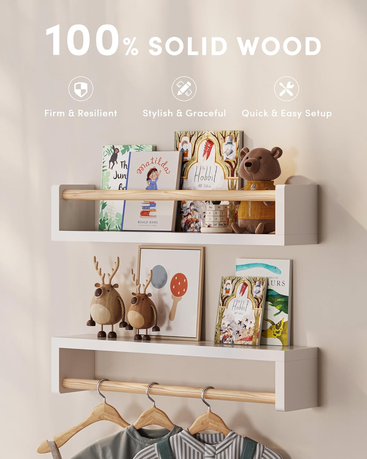 Set van 3 zwevende boekenplank - Baby Nursery Bookshelf recensie en prijs