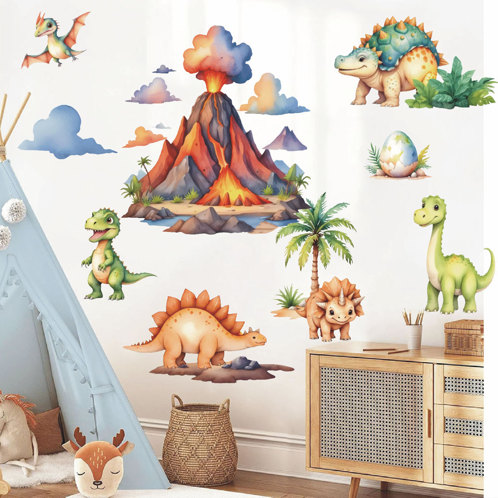 Cartoon Jungle Dinosaur Wall S - Baby Nursery Jungle Theme recensie en prijs
