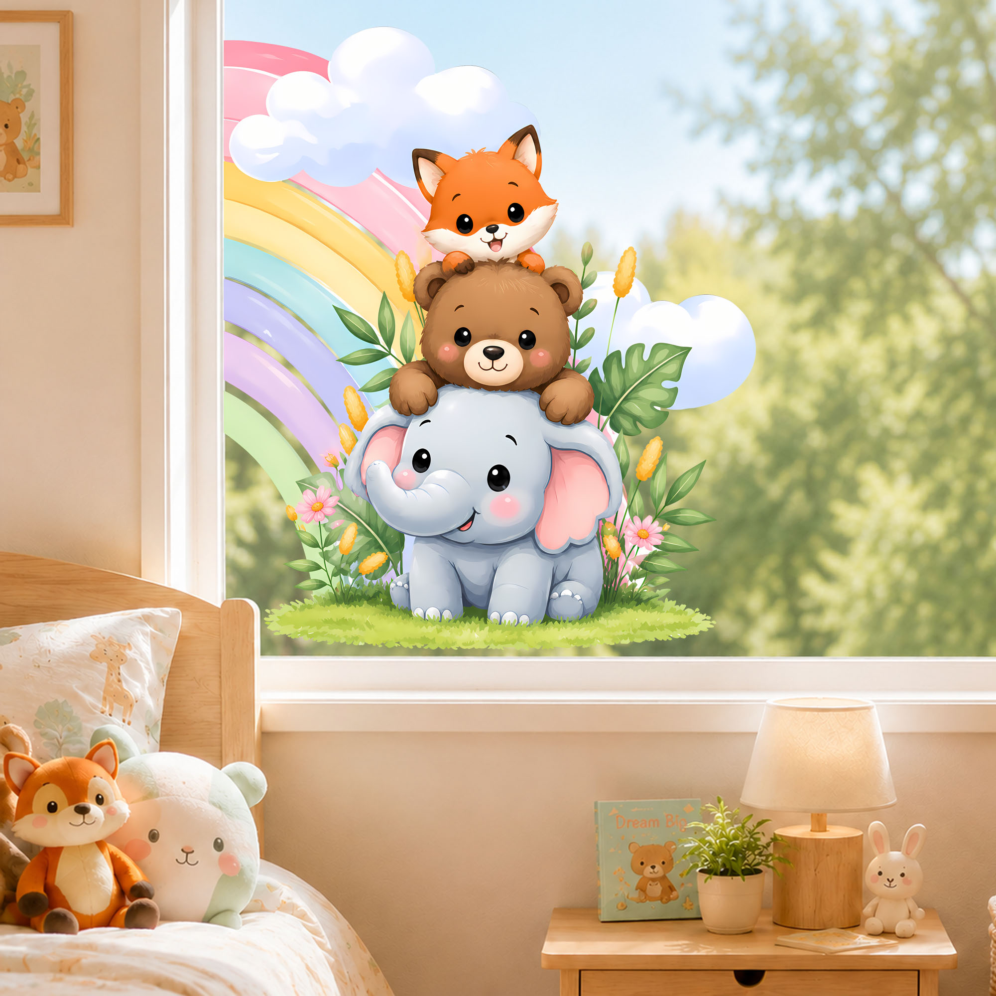 Leuke olifant beer vos raamfol - Baby Nursery Wall Stickers recensie en prijs