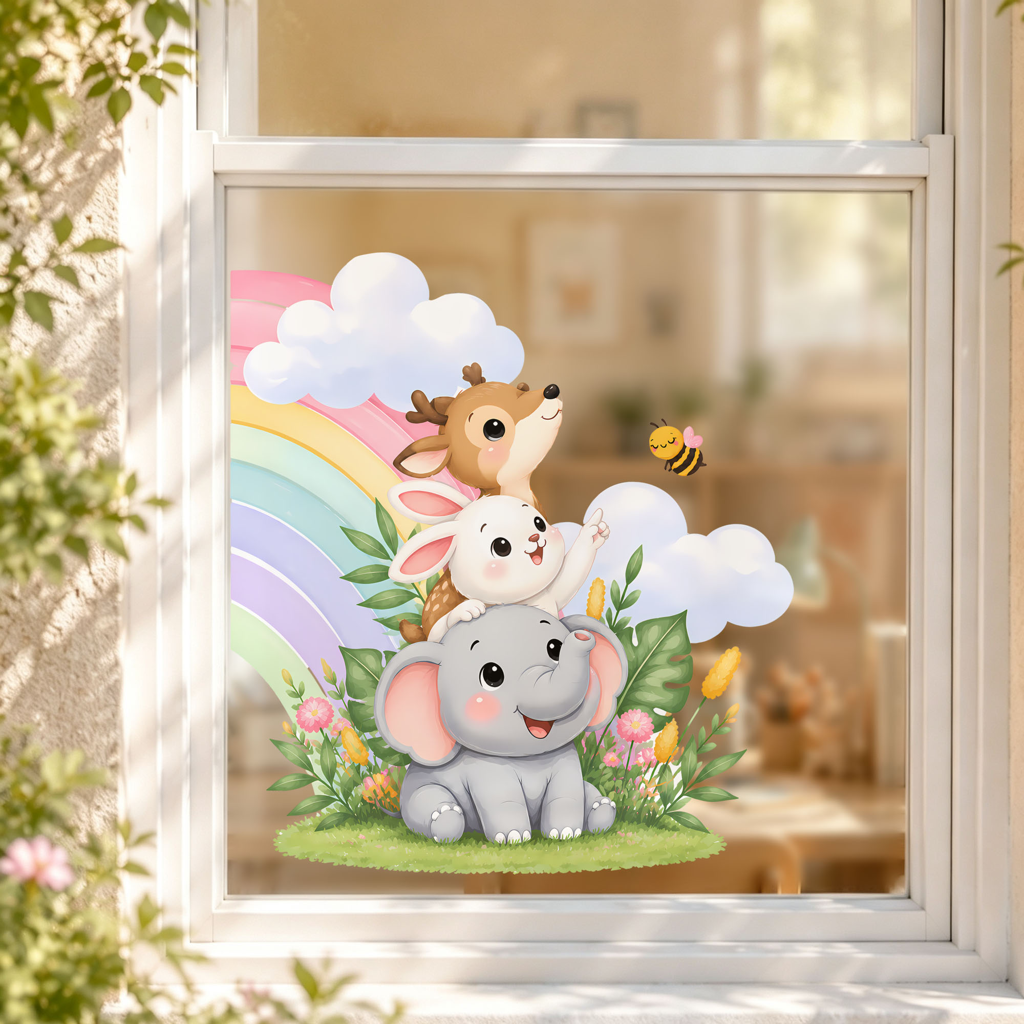 Leuke olifant beer vos raamfol - Baby Nursery Wall Stickers recensie en prijs